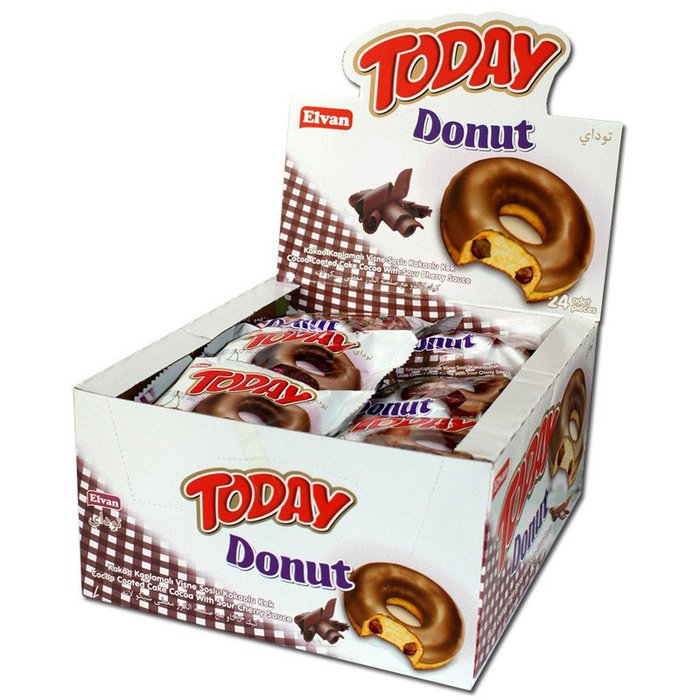 

Кекс Today Donut вкус какао 50 грамм Упаковка 24 шт, индивидуальная упаковка; набор