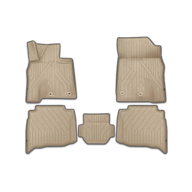 

Коврики в салон KVEST для LEXUS GX, 2013, 5 шт. полистар, серый, бежевый