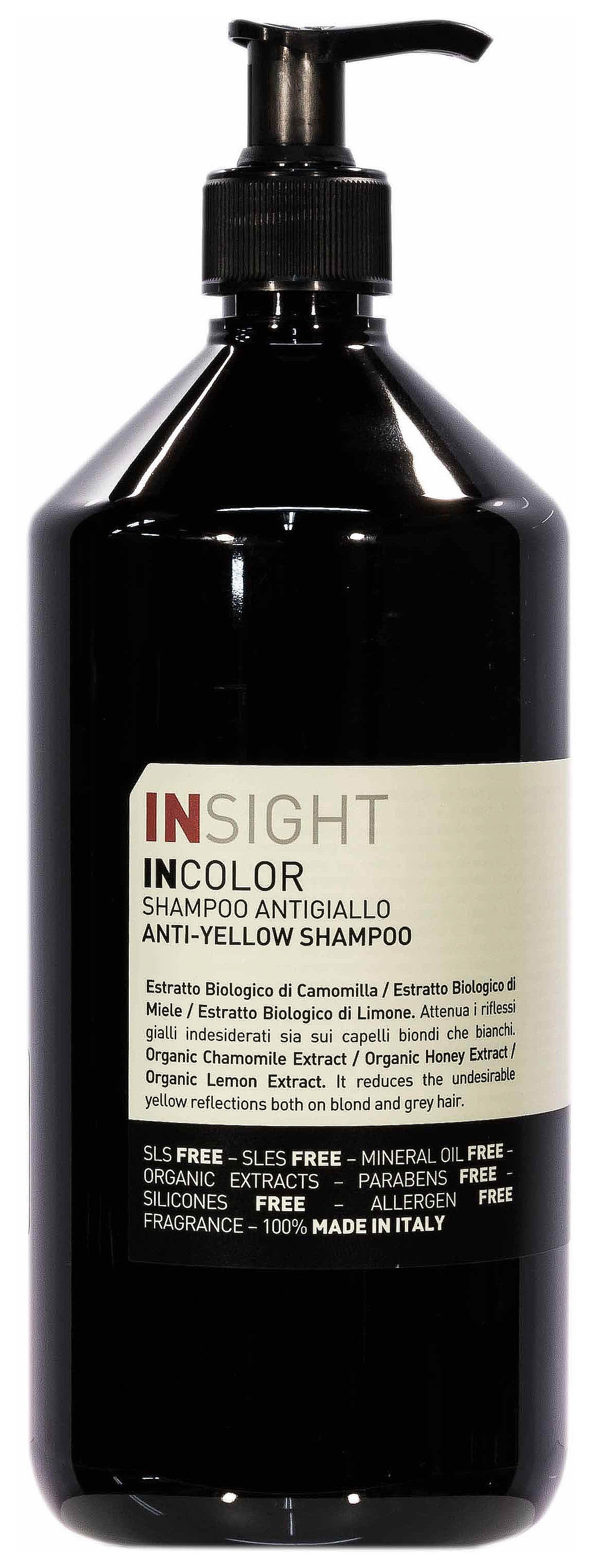 Шампунь для нейтрализации желтого оттенка волос Insight Incolor AntiYellow Shampoo 900 мл insight активатор протеиновый 3% incolor 900 мл