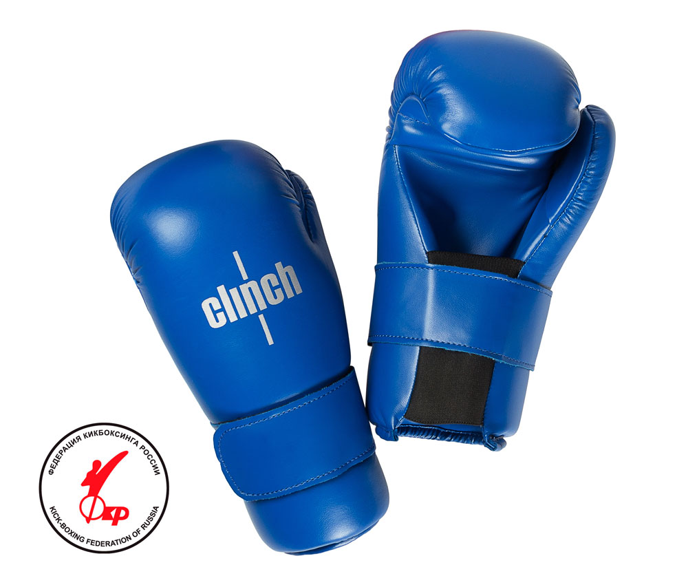 фото Боксерские перчатки clinch semi contact gloves kick синие, 8 унций