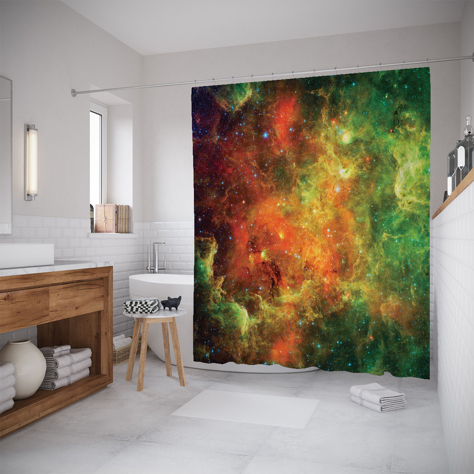 

Штора для ванной JoyArty «Таинственный космос» 180x200, Серый