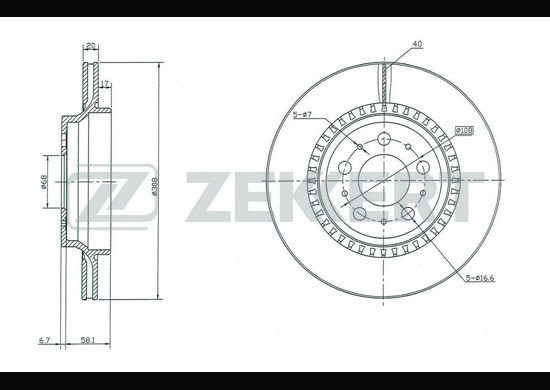 фото Тормозной диск zekkert bs-5303