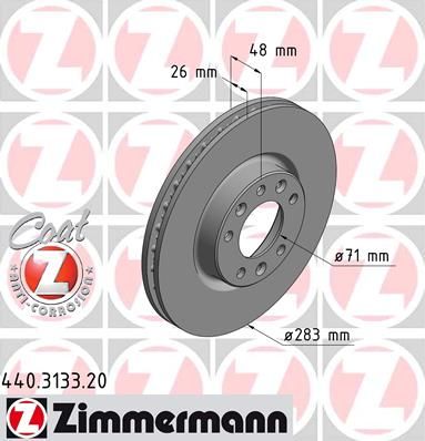 

Тормозной диск ZIMMERMANN 440.3133.20