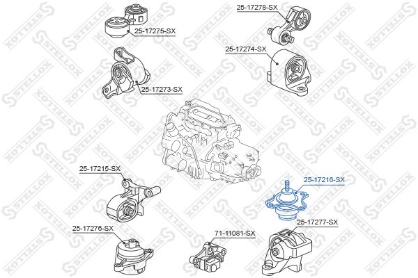 

Опора двигателя Stellox 2517216SX
