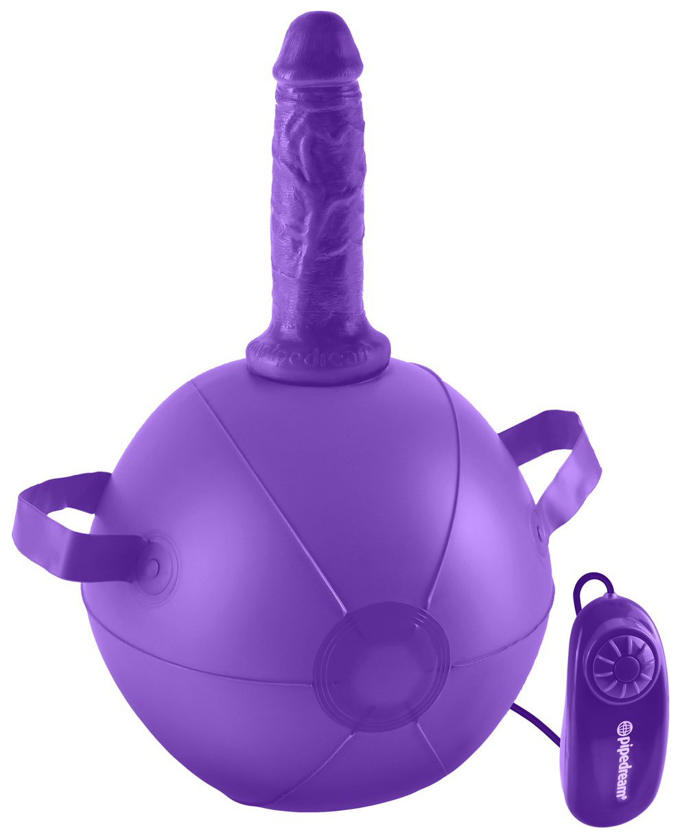 фото Фиолетовый надувной мяч с вибронасадкой vibrating mini sex ball 15,2 см pipedream