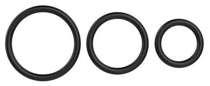 фото Набор эрекционных колец baile различного диаметра черный