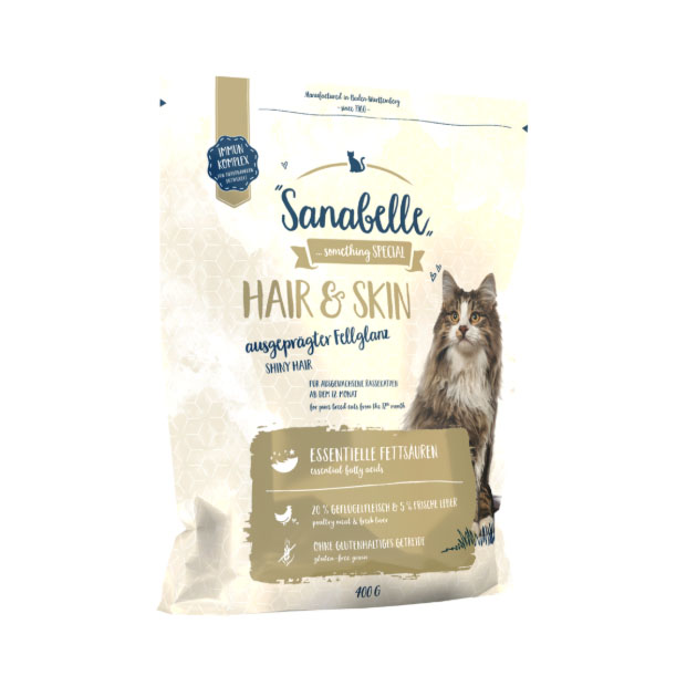 Сухой корм для кошек Sanabelle Hair & Skin, домашняя птица, 0,4кг