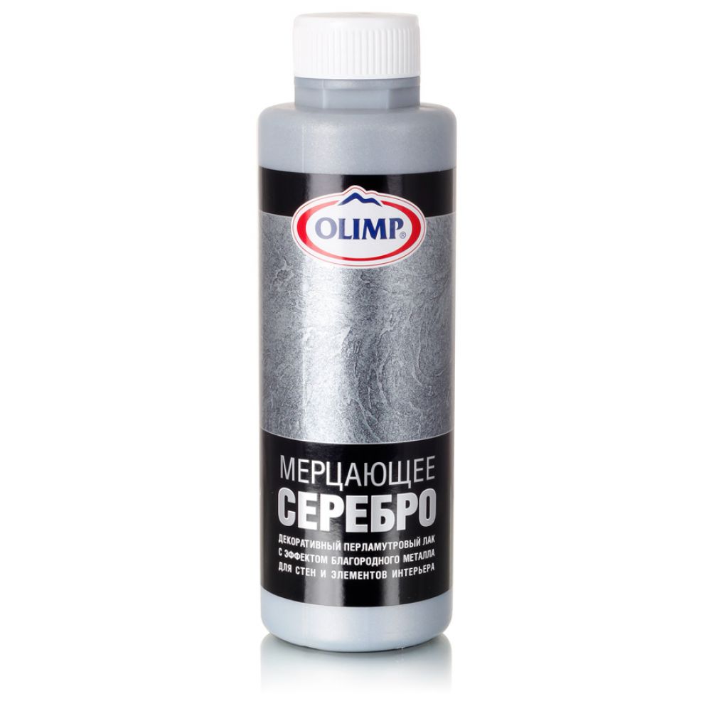Лак OLIMP декоративный перламутровый с эффектом металла Мерцающее серебро 500мл