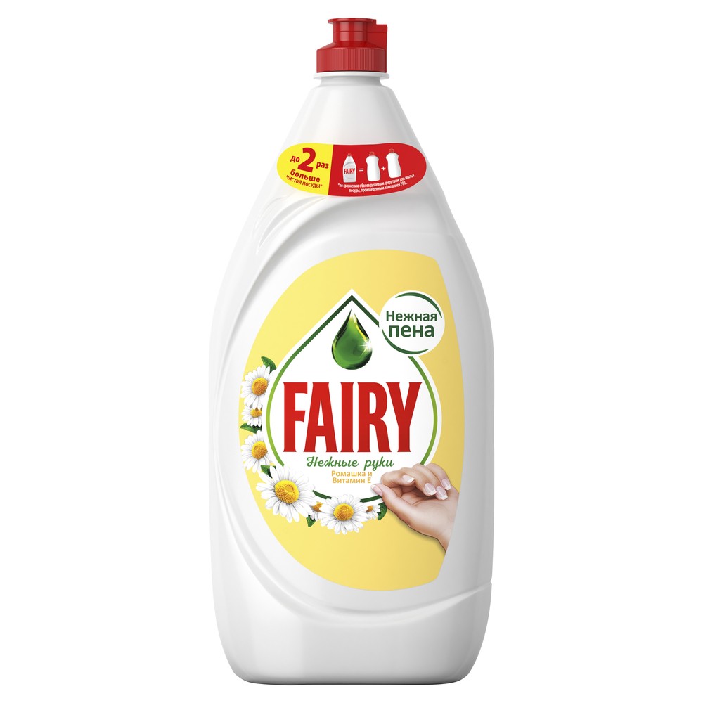фото Средство для мытья посуды fairy нежные ручки витамин e и ромашка 1.35 л