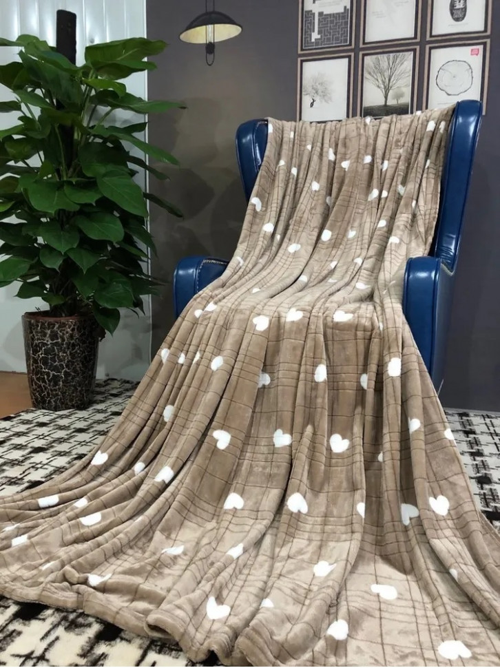 Плед Bozhong home textile плюшевый Капучино 220х200 см