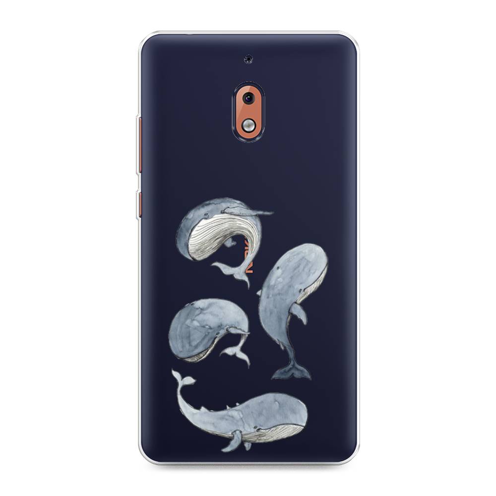 

Чехол Awog на Nokia 2.1 / Нокиа 2.1 "Киты", Белый;прозрачный;голубой, 121550-1