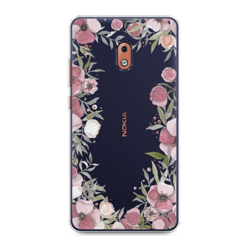

Чехол Awog на Nokia 2.1 / Нокиа 2.1 "Розовая цветочная рамка", Розовый;зеленый, 121550-8
