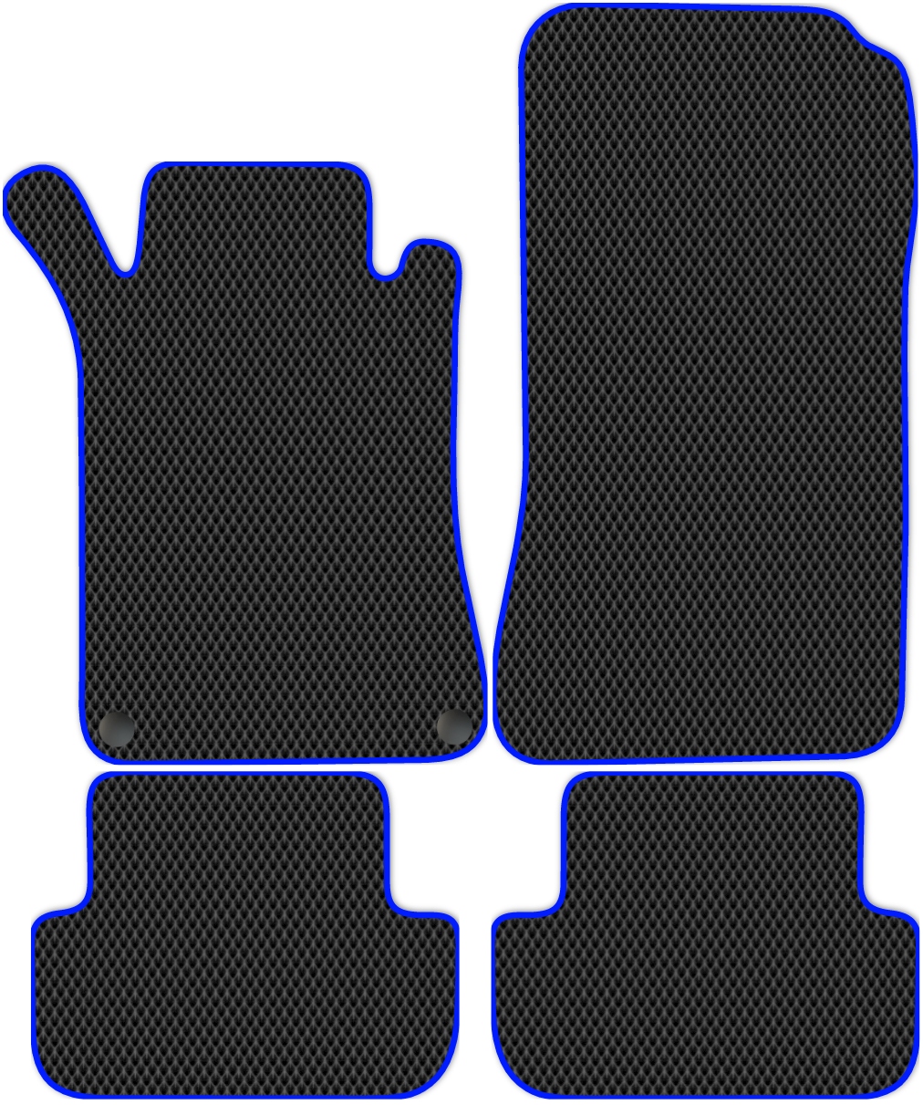 

Коврики ЭВА в салон для Mercedes-Benz CLK-Class 2 2002 - 2009, 4 шт. черный, синий кант, 3537-S4YL-H