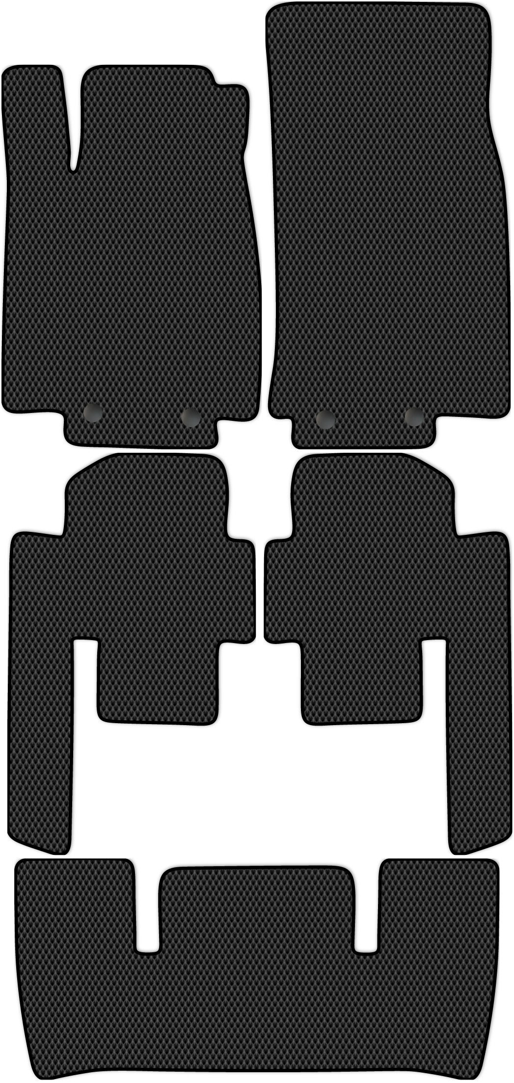 

Коврики ЭВА в салон для Mercedes-Benz R-Class 2005 - 2013 +3 ряд, 5 шт. черный, 3538-SP5YL-H