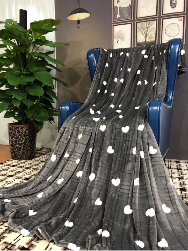 Плед плюшевый Bozhong home textile серый 220х200 см