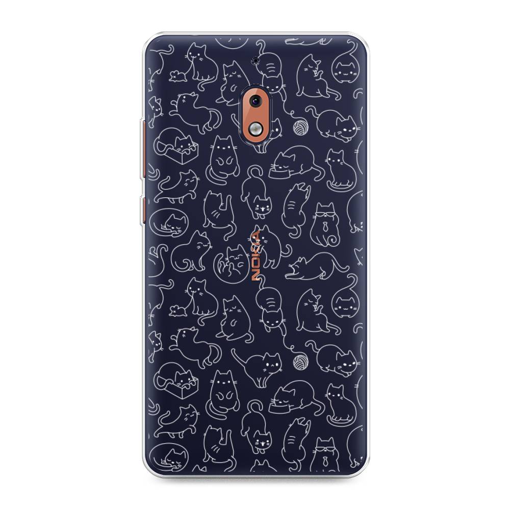 

Чехол Awog на Nokia 2.1 / Нокиа 2.1 "Шкодливые котики", Черный;белый;серый, 121550-2