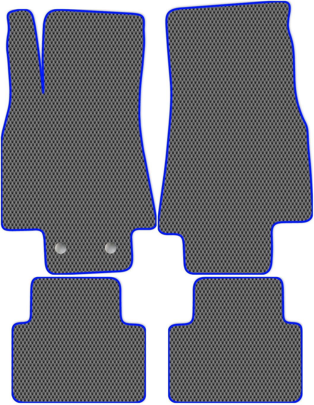 

Коврики ЭВА в салон для Mercedes-Benz A-Class 2 2004 - 2012, 4 шт. серый, синий кант, 3547-S4YL-H