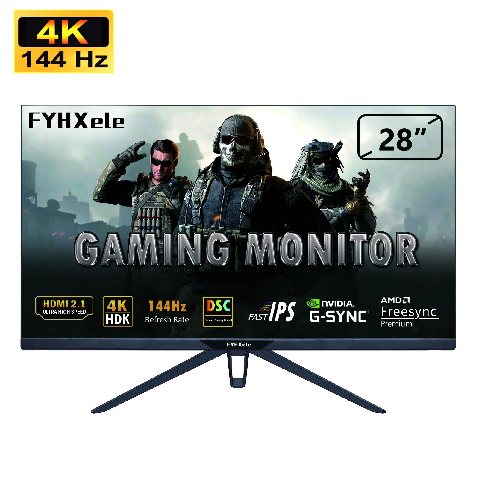 

28" Монитор FYHXele игровой 38402160 4K IPS, Черный, 500020