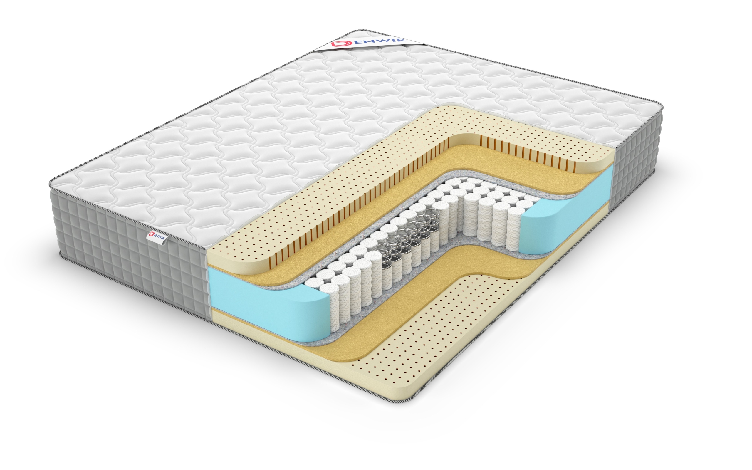Матрас Denwir Extra Middle Soft TFK 80х200 бежевый,  белый,  серый,  серебристый