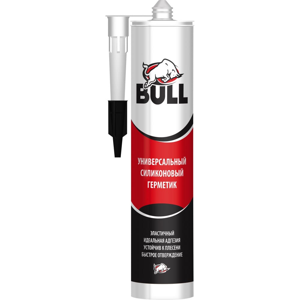 Универсальный силиконовый герметик Bull белый 280 мл BW101