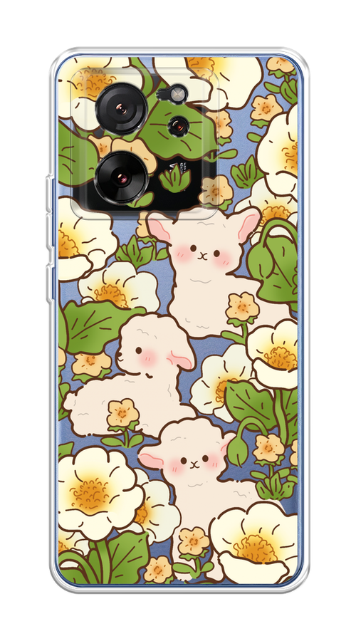 

Чехол на Xiaomi 13T/13T Pro "Овечки в цветах", Зеленый;бежевый, 319850-1