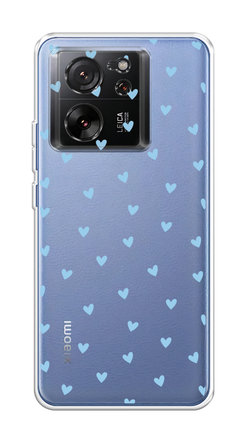

Чехол на Xiaomi 13T/13T Pro "Голубые сердечки паттерн", Голубой;прозрачный, 319850-1