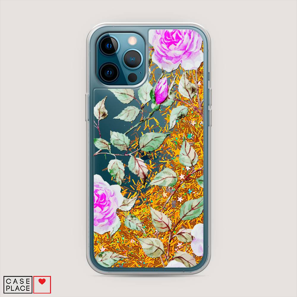 

Жидкий чехол с блестками "Цветочная фантазия 7" на Apple iPhone 12 Pro Max, 12790-1