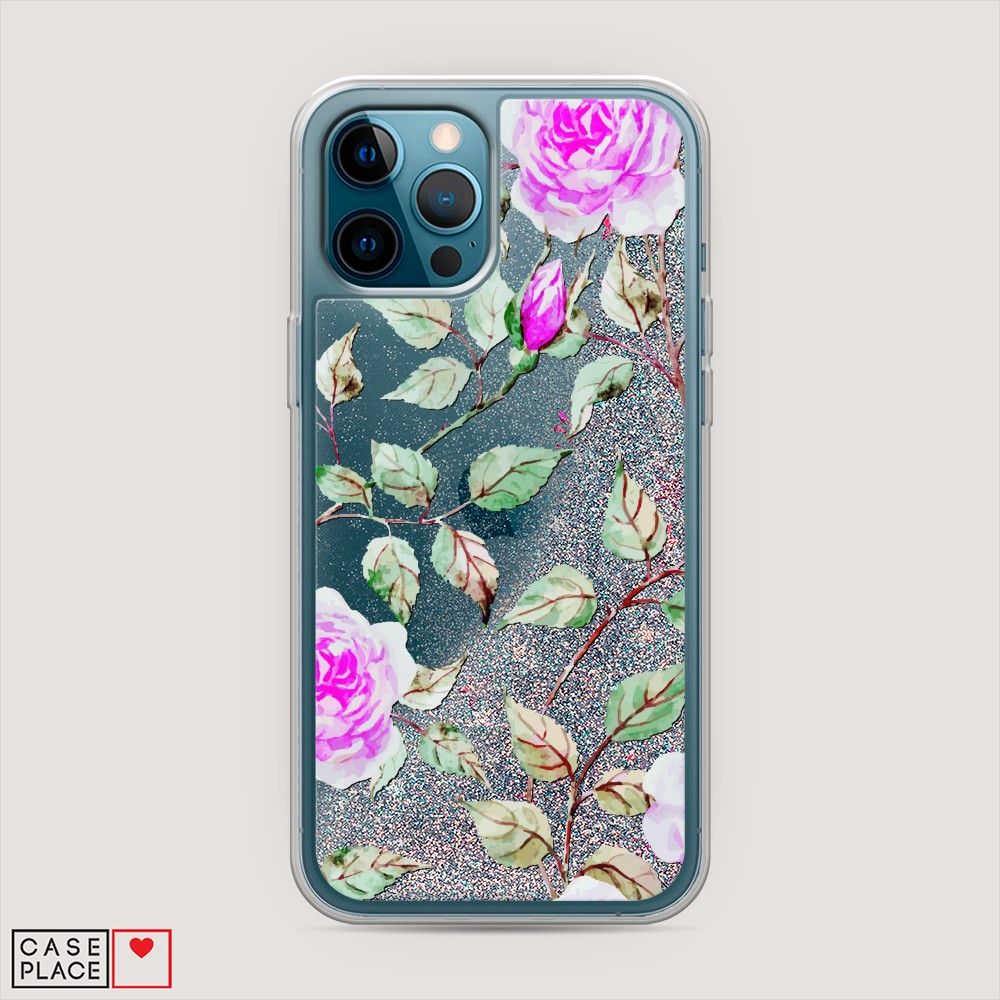 

Жидкий чехол с блестками "Цветочная фантазия 7" на Apple iPhone 12 Pro Max, 12791-1