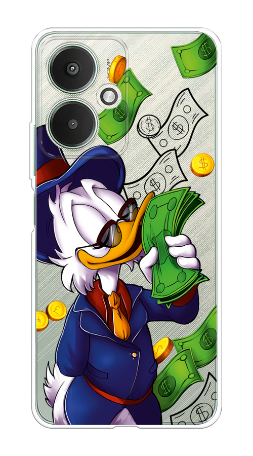 

Чехол на Xiaomi Redmi 13C 5G/Redmi 13R 5G/Poco M6 5G "Scrooge McDuck with Money", Синий;зеленый;белый, 321350-1