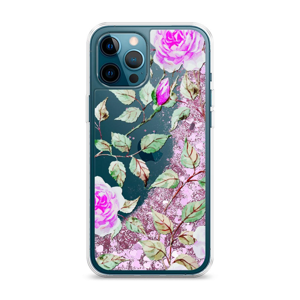 

Жидкий чехол с блестками "Цветочная фантазия 7" на Apple iPhone 12 Pro Max, 12794-1