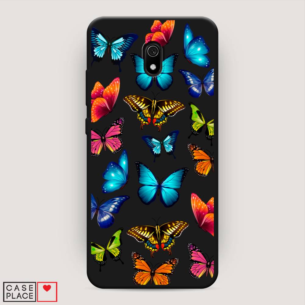 

Матовый силиконовый чехол "Разные бабочки" на Xiaomi Redmi 8A, Разные бабочки