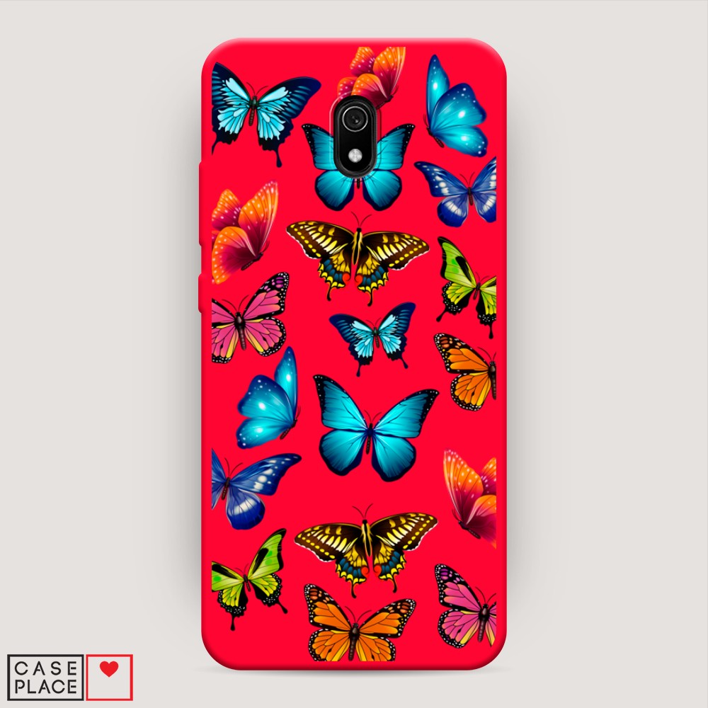

Матовый силиконовый чехол "Разные бабочки" на Xiaomi Redmi 8A, Разные бабочки