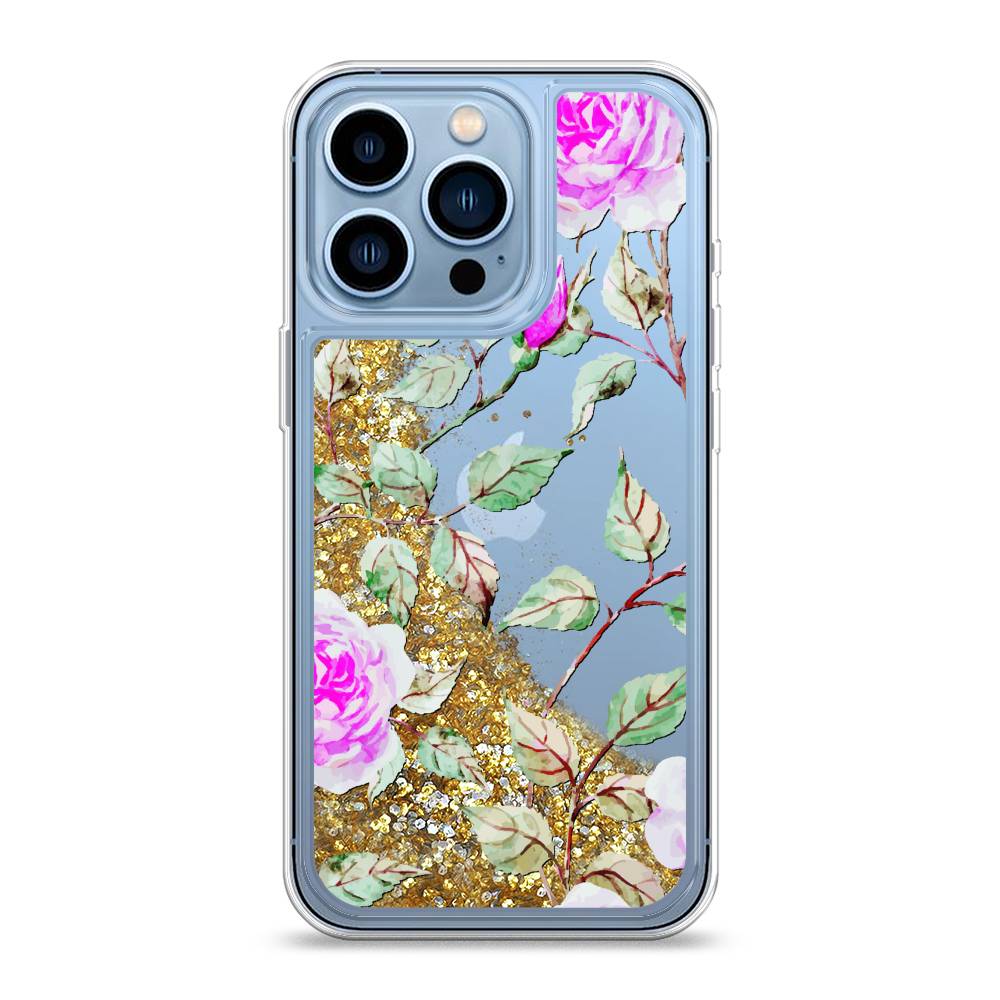 

Жидкий чехол с блестками "Цветочная фантазия 7" на Apple iPhone 13 Pro, 14390-1