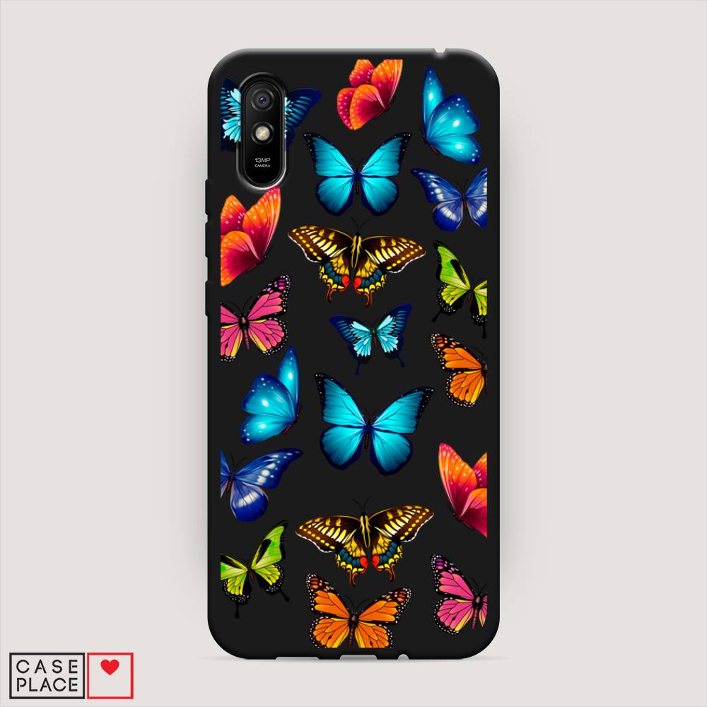 

Матовый силиконовый чехол "Разные бабочки" на Xiaomi Redmi 9A, Разные бабочки