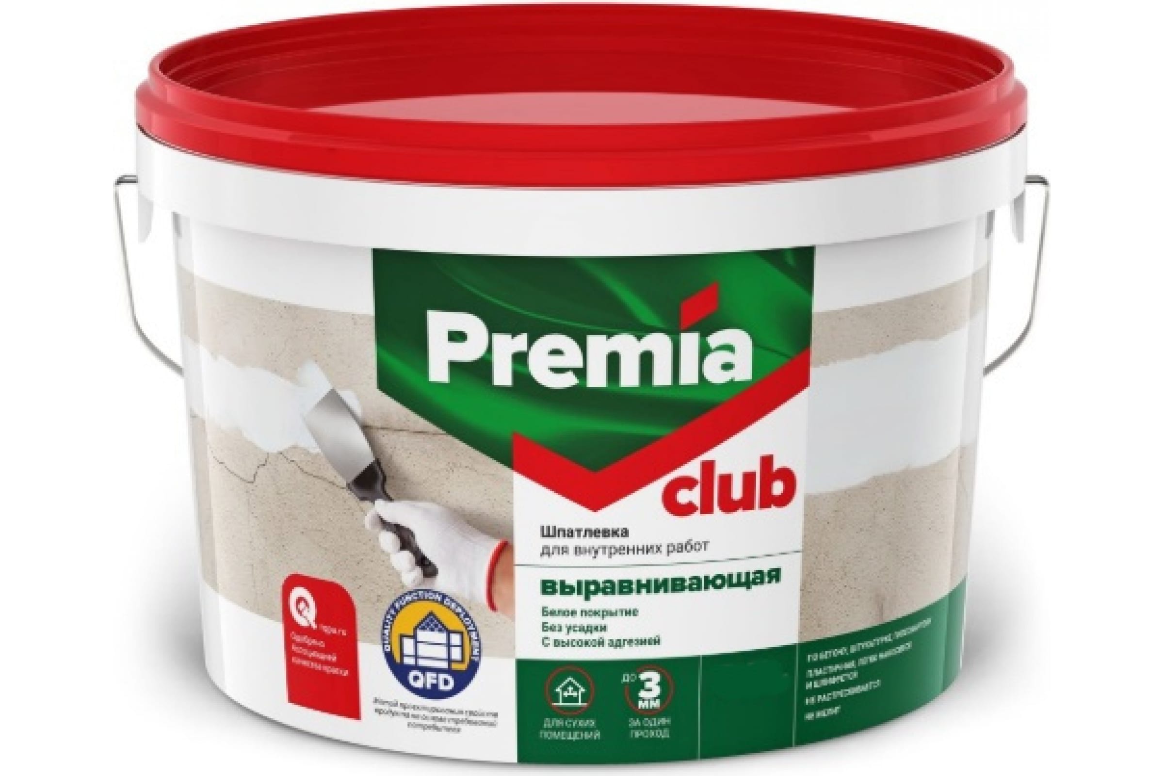 

Шпатлевка выравнивающая CLUB для внутренних работ 17 кг PREMIA О03933, Белый
