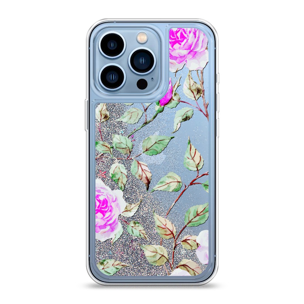 

Жидкий чехол с блестками "Цветочная фантазия 7" на Apple iPhone 13 Pro, 14391-1