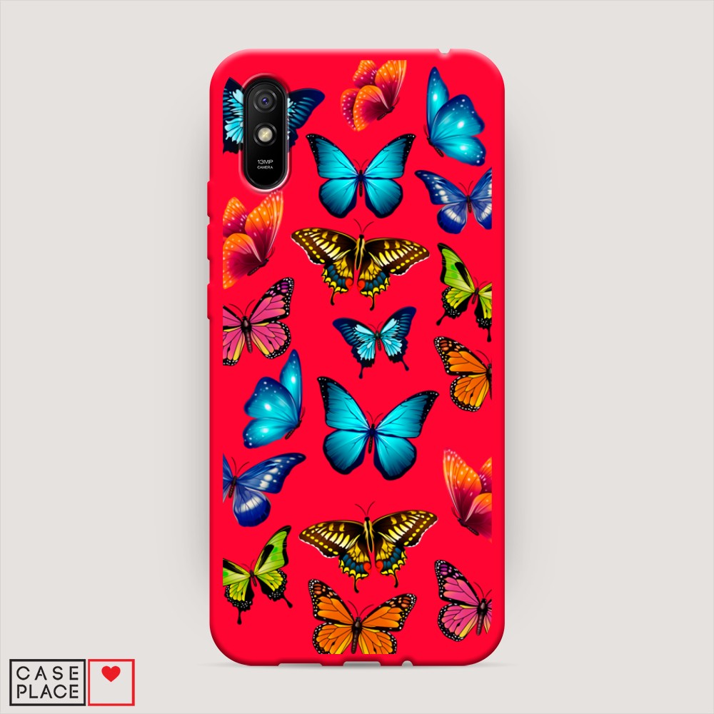 

Матовый силиконовый чехол "Разные бабочки" на Xiaomi Redmi 9A, Разные бабочки