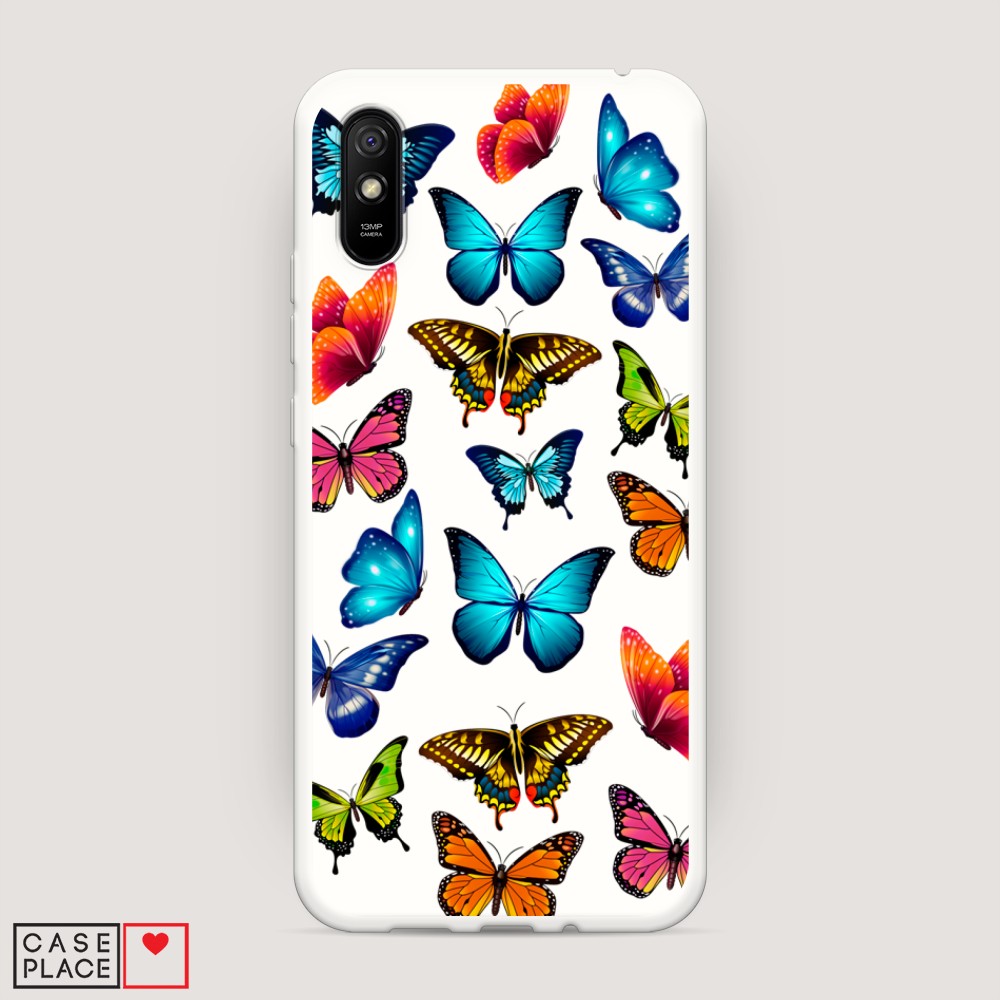 

Матовый силиконовый чехол "Разные бабочки" на Xiaomi Redmi 9A, Разные бабочки