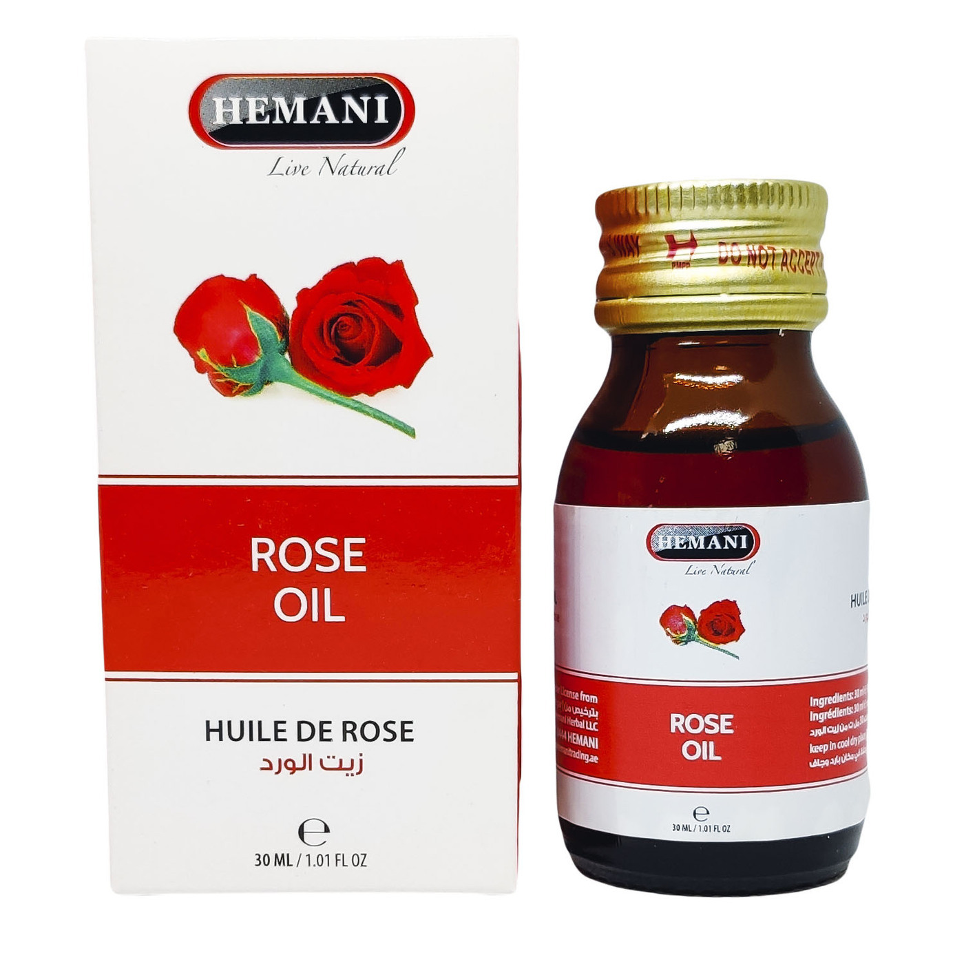 Масло розы HEMANI натуральное 30 мл масло эфирное сибирь намедойл atma розовое дерево 10 мл