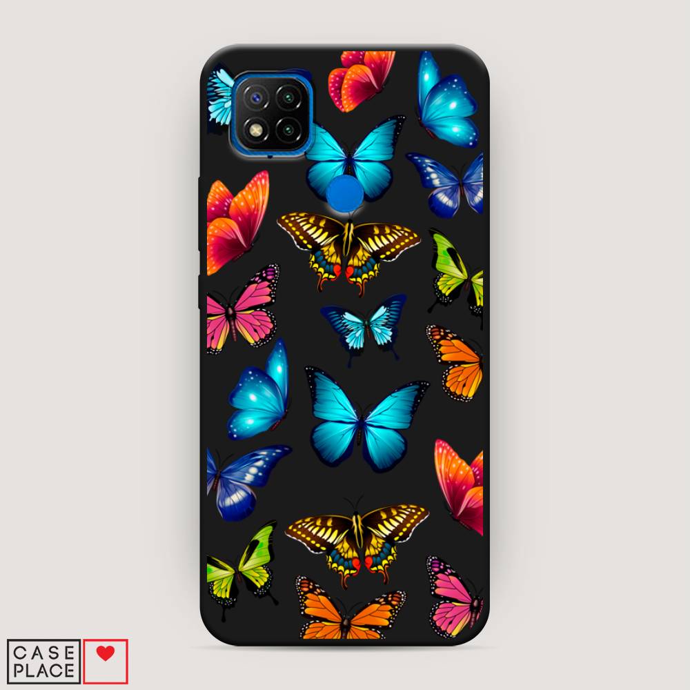 

Матовый силиконовый чехол "Разные бабочки" на Xiaomi Redmi 9C, Разные бабочки