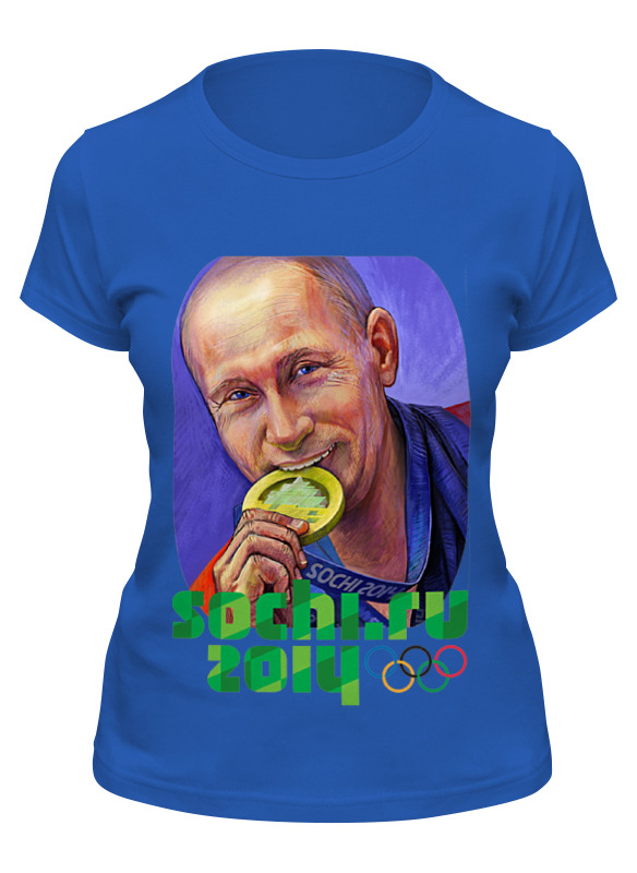 

Футболка женская Printio Putin синяя 2XL, Синий, Putin