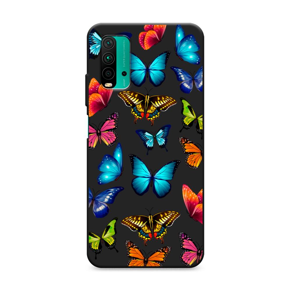 

Матовый силиконовый чехол "Разные бабочки" на Xiaomi Redmi 9T, Разные бабочки