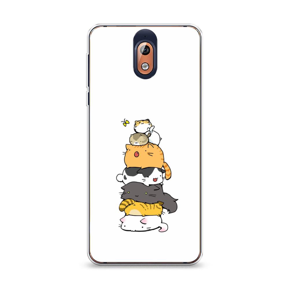 

Чехол Awog на Nokia 3.1 / Нокиа 3.1 "Бутерброд из котиков", Коричневый;белый;серый, 121650-10