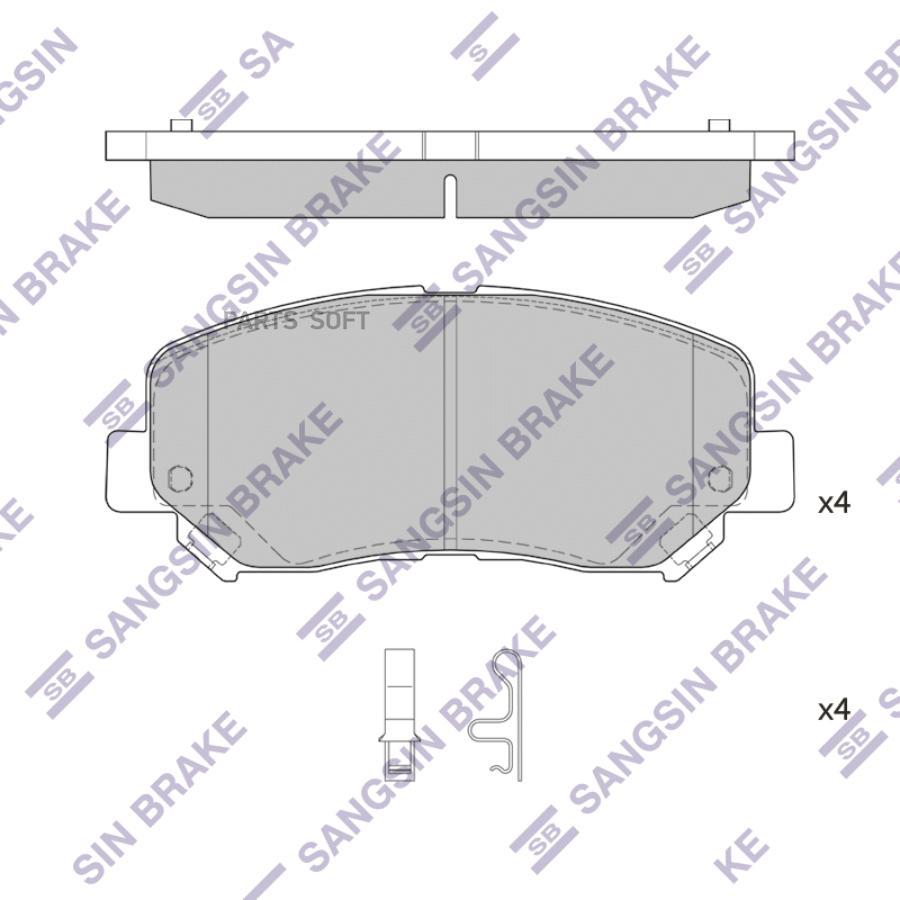 

Тормозные колодки Sangsin brake SP4322, SP4322