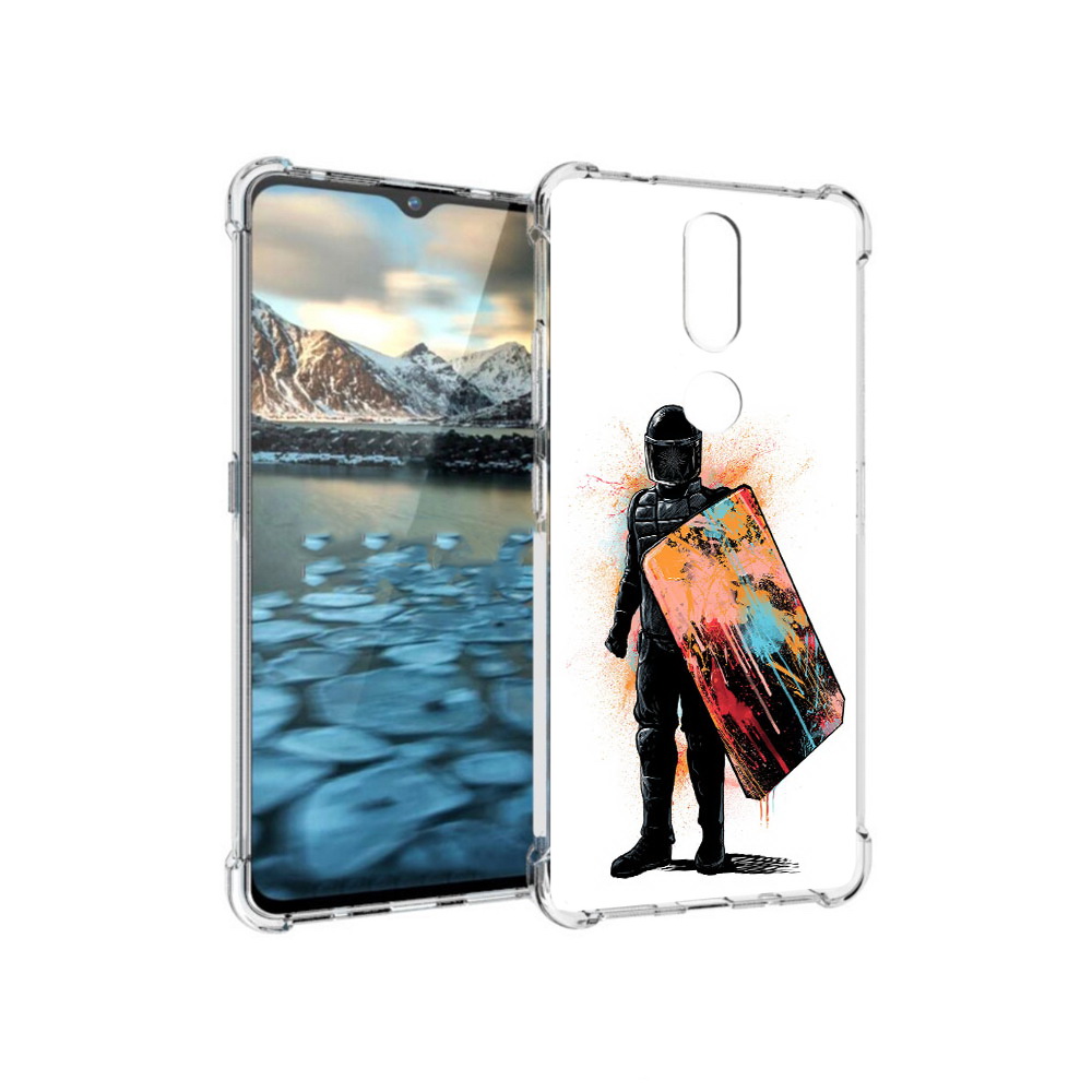 

Чехол MyPads Tocco для Nokia 2.4 солдат с красочным щитом (PT227049.107.614), Прозрачный, Tocco