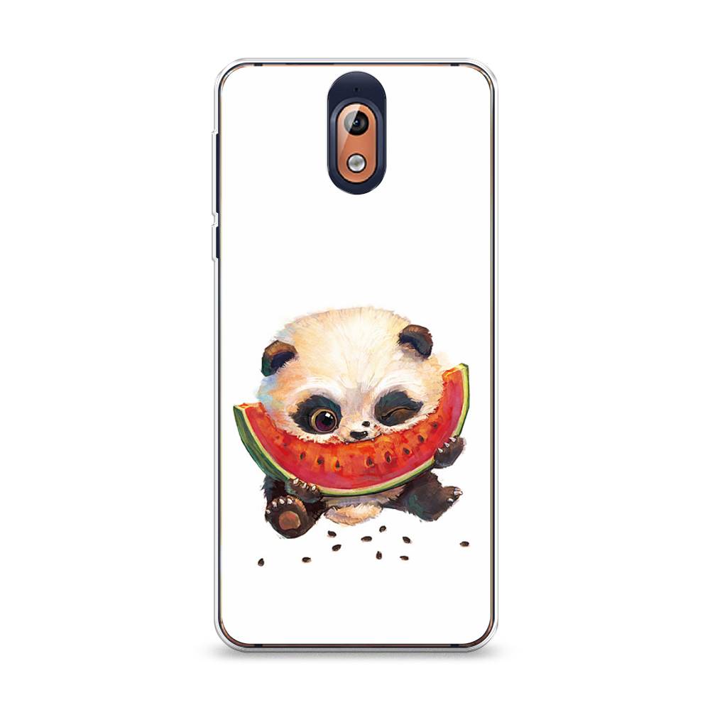 

Чехол Awog на Nokia 3.1 / Нокиа 3.1 "Малыш панды с арбузом", Белый;красный, 121650-1