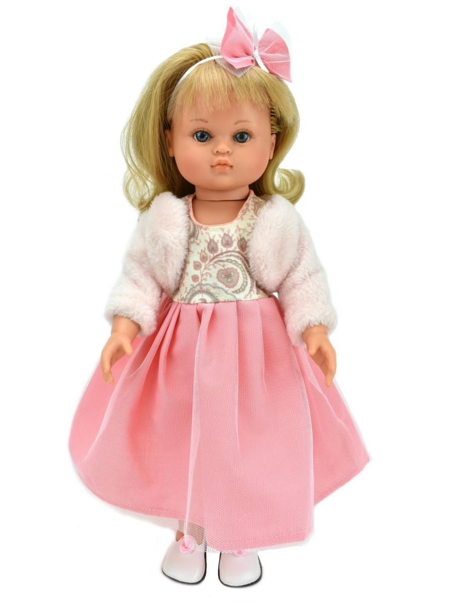 фото Кукла lamagik нэни блондинка в розовом платье и меховой кофточке 40 см 42018