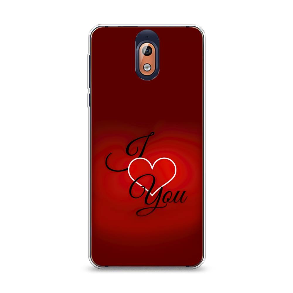

Чехол Awog на Nokia 3.1 / Нокиа 3.1 "I love you 3", Красный;черный, 121650-6