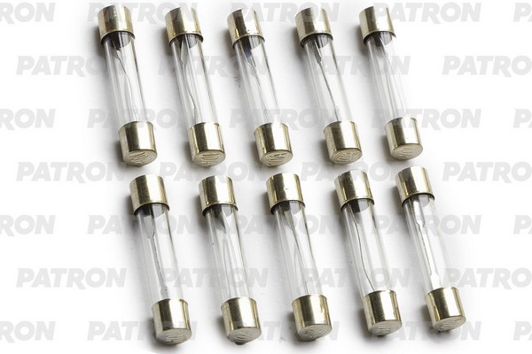 Предохранитель пласт.коробка 10шт AGC Fuse 10A стекло 6.35x32mm PATRON PFS074