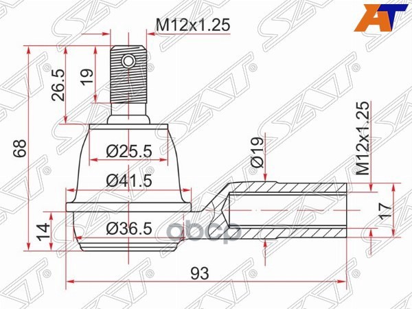 

SAT ST-53540-SX8-T01 Наконечник рулевой тяги HR-V 1шт